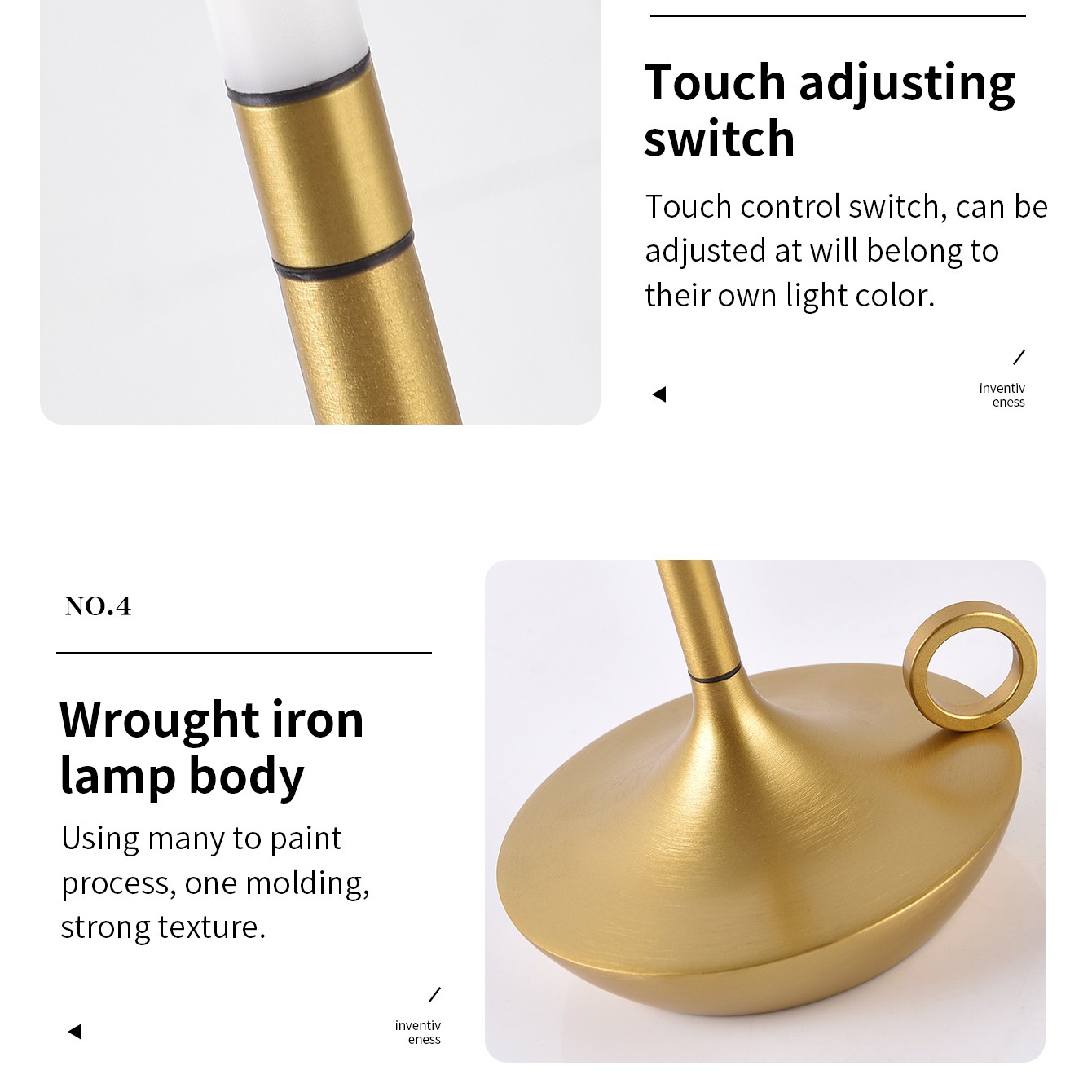 Rechargeable Wireless Touch Table Lamp - USB-C Creative Desk Lamp