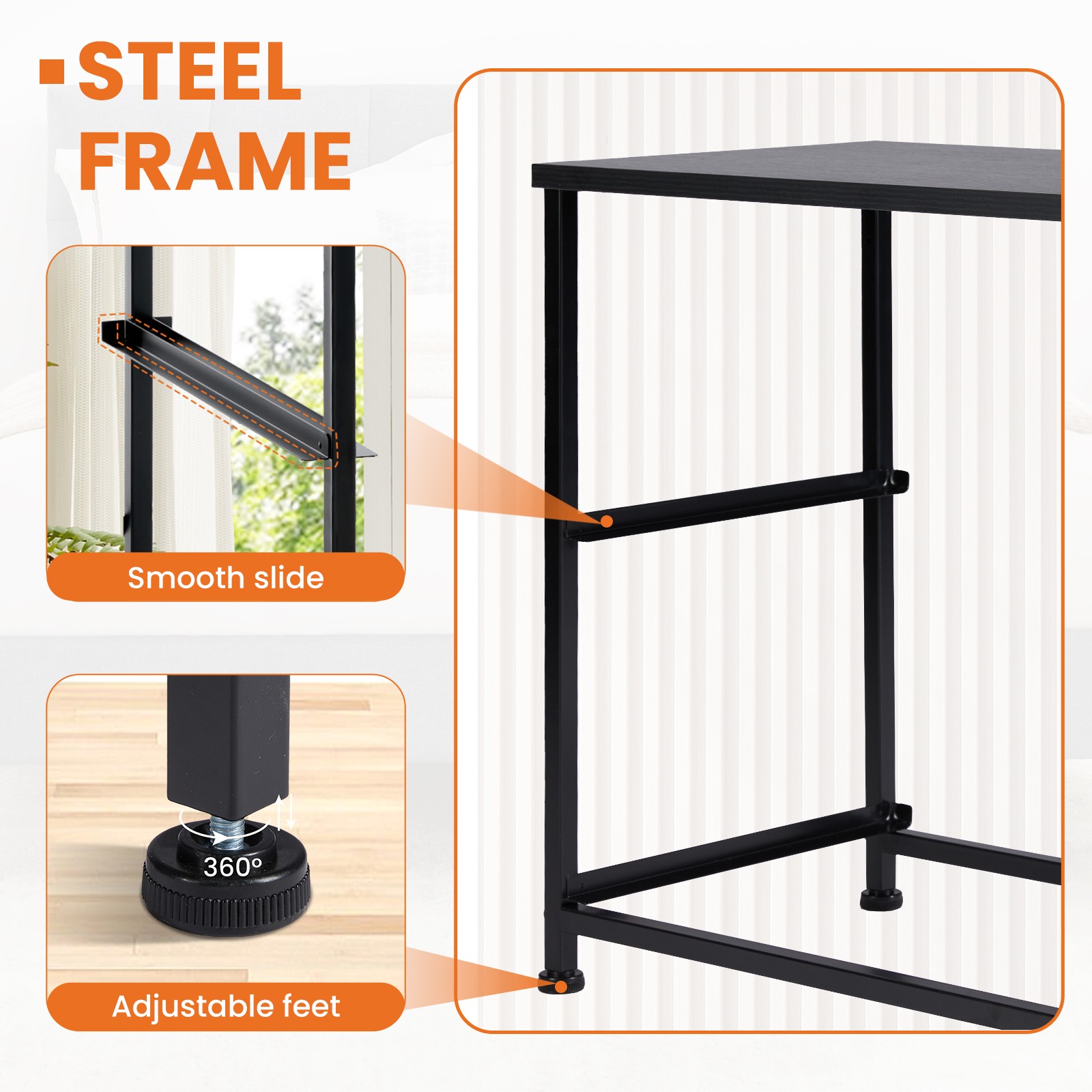 JHK Nightstand with 2 Fabric Drawers - Bedside Sofa Table with Storage, Closet Chest, Clothes Display Cabinet for Bedroom Furniture