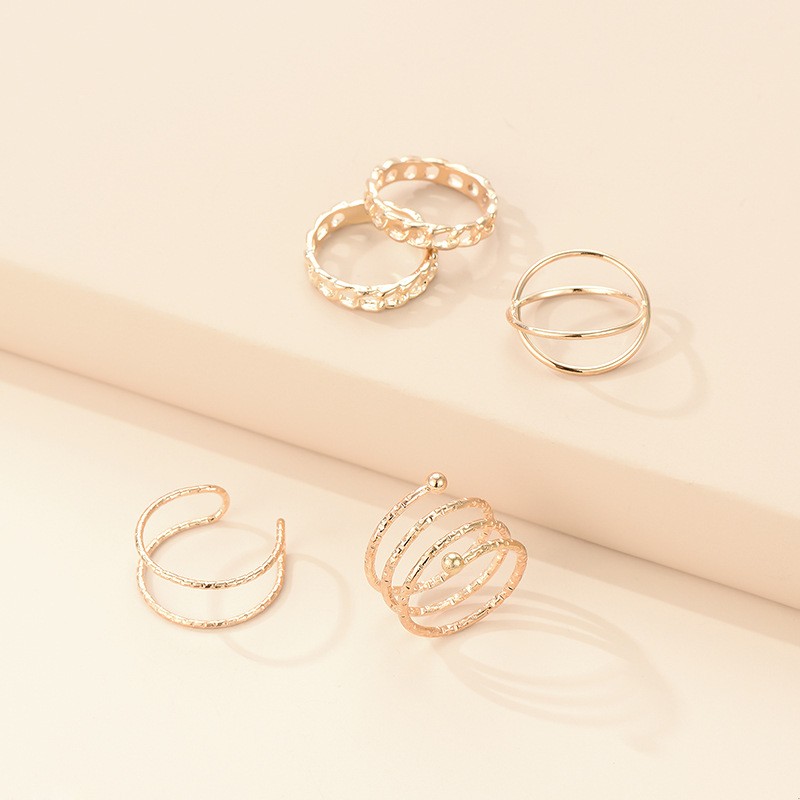 New Gold Ring 8-piece Set Joint Ring Ring Personality