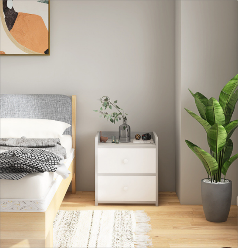 Modern Small Bedside Table Drawer with Lock - Nordic Minimalist Bedside Cabinet Storage Nightstands for Bedroom Furniture