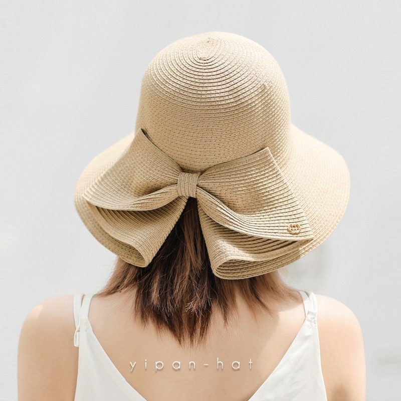 Women Lady Sun Straw Hat Wide Brim Floppy Derby Summer Beach Cap 5 Colours