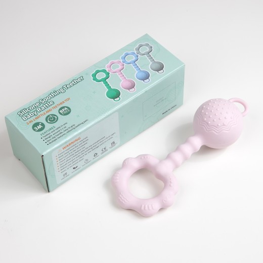 Baby Teether Silicone Rattle Can Make Sound Teether Toys Baby Teether Stick Handbell