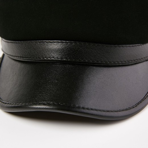 Fashion Sheepskin Flat-top Hat Youth Student's Hat Unisex Leather Hat Korean Casual Navy Hat