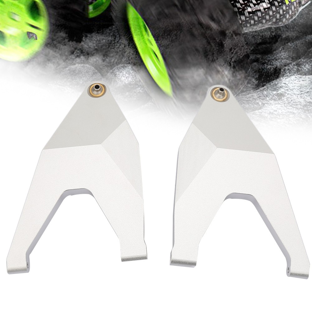 2PCS Metal Front Lower Suspension Arm Pull Rod for TRAXXAS UDR RC Truck Mode l(Silver)