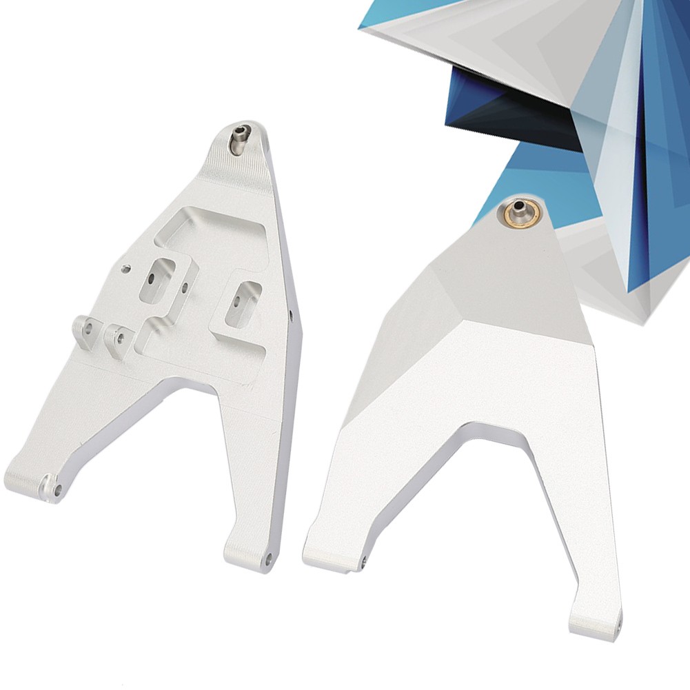 2PCS Metal Front Lower Suspension Arm Pull Rod for TRAXXAS UDR RC Truck Mode l(Silver)