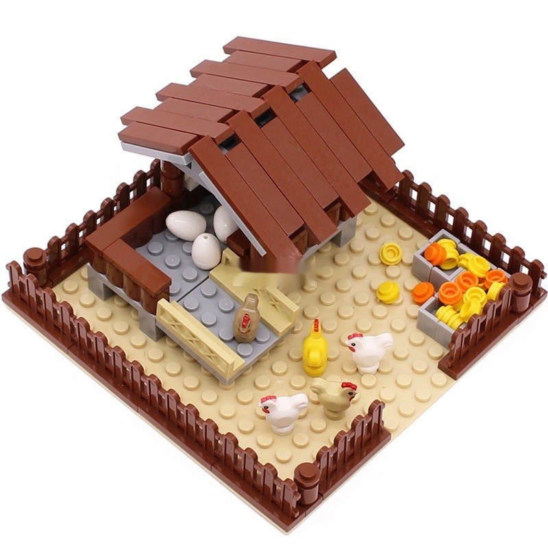 MOC Small Particle Building Blocks Animal Farm Scene Dispersion Accessories Suit