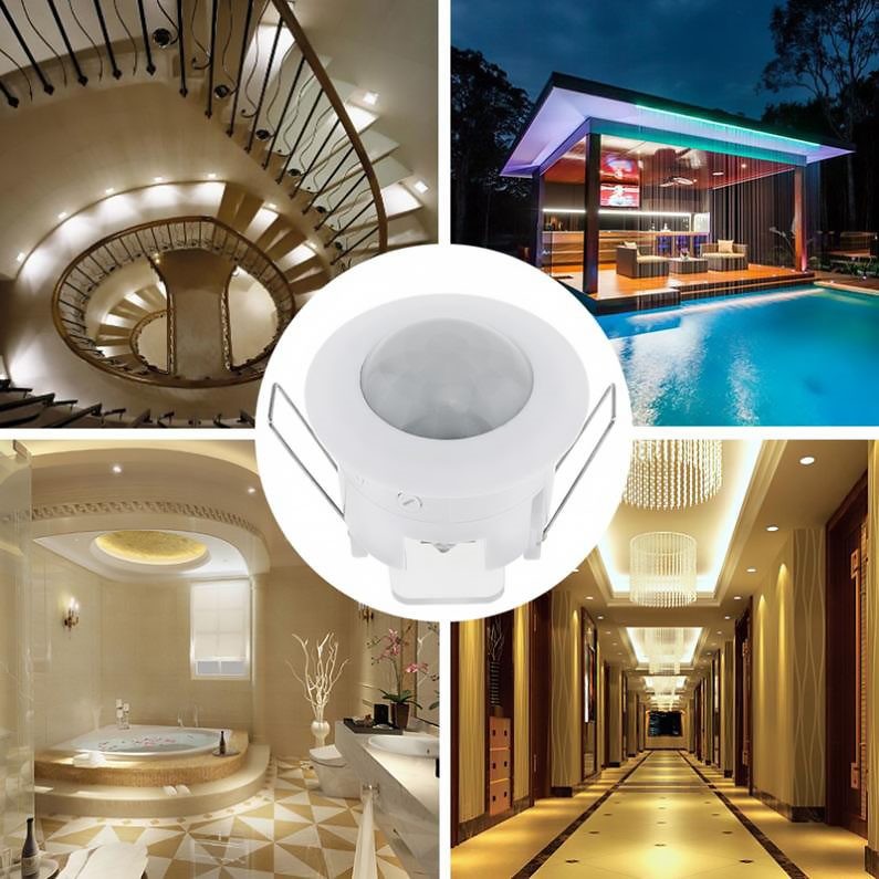 230V Light & Motion PIR Sensor. Simple Ceiling Mount 5~600 secs. Upgraded model