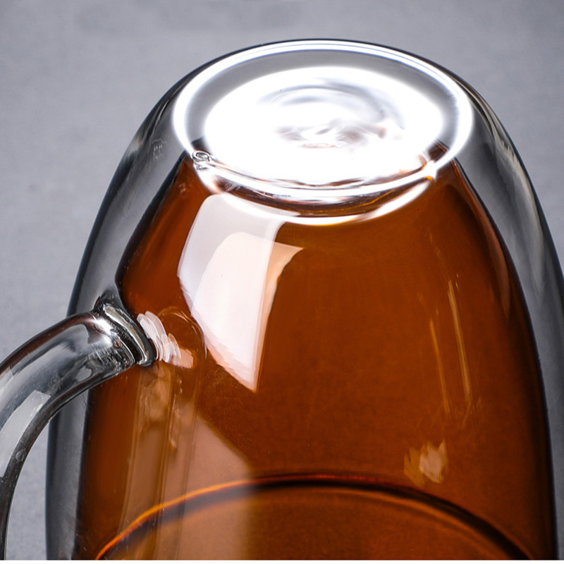 High borosilicate glass double cup coffee cup