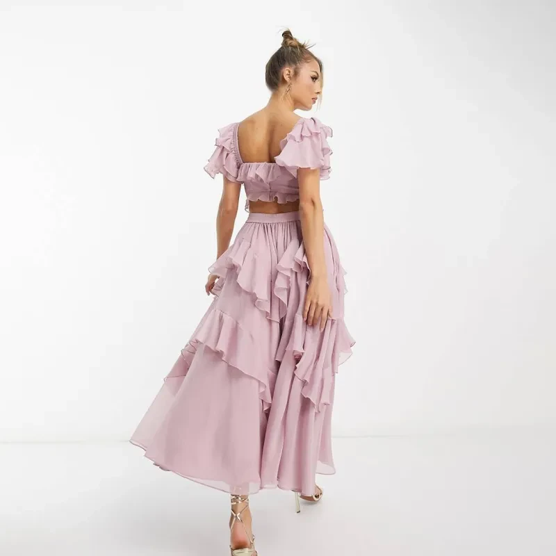 Ruffled Backless Summer Dress For Party Women Clothing