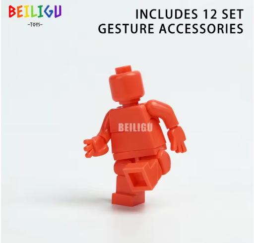 MOC Movable Hyperactive Mini Action Figures Hand Gesture Multi-joint Building Blocks Bricks Ideas Construction Toys for Children