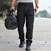 Men's Tactical Pants Water Resistant Flex Ripstop Cargo Lightweight Hiking-GREY