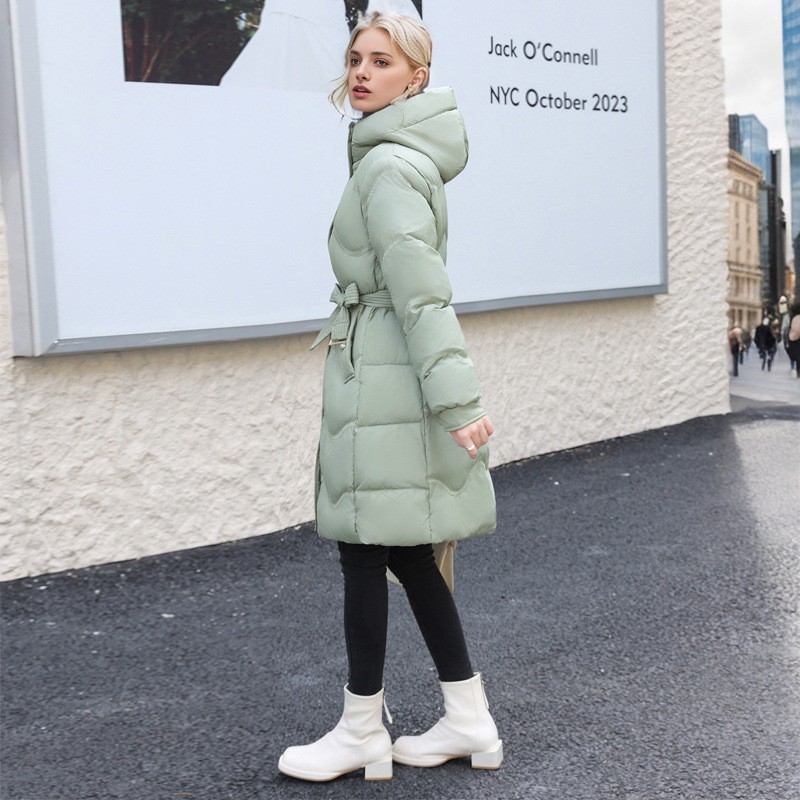 Below The Knee Cotton Clothes Women's Mid-length Down Cotton-padded Jacket