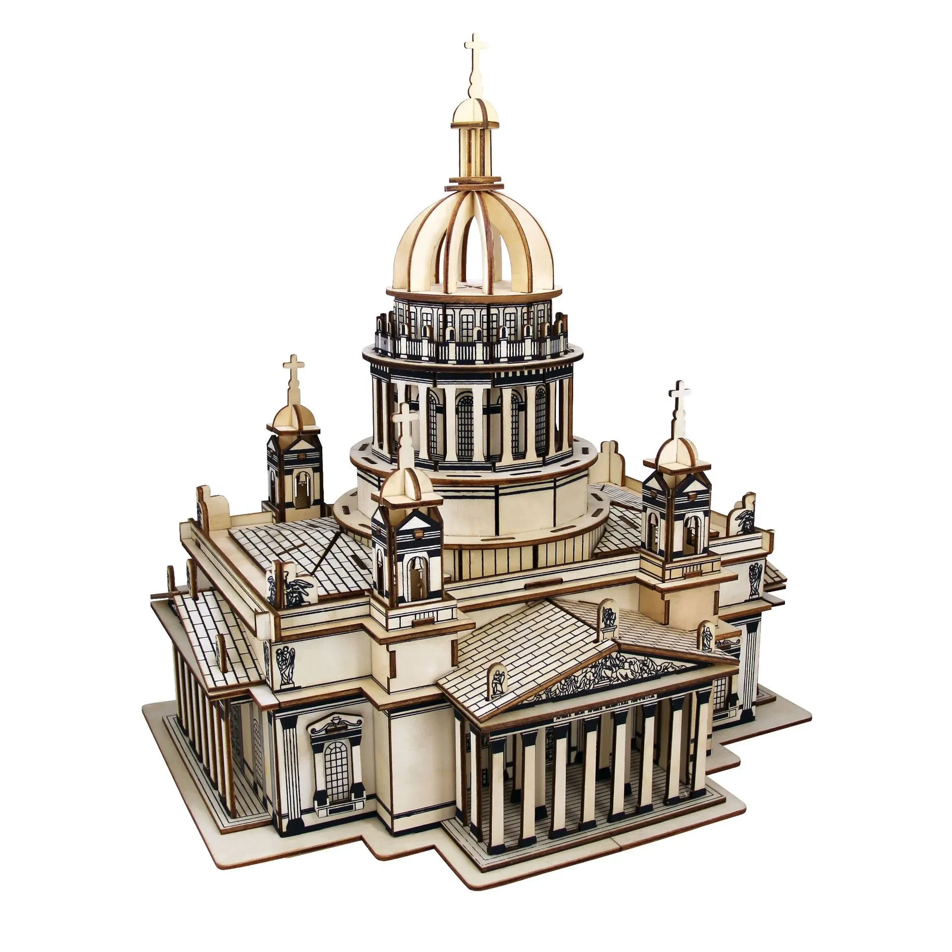 Wooden Three-dimensional Assembled Large Puzzle Cathedral