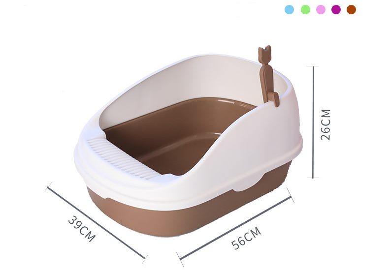 Cat Kitty Litter Tray with Scoop - Blue - L 563926cm