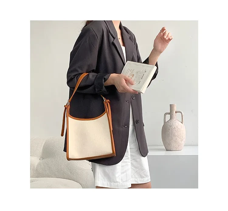 Female Summer New Stitching Shoulder Handbag Fashion All-match Niche High Sense Underarm Bag