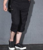 Men's 3/4 Cotton Cargo Short Pants Casual Loose Fit Outdoor Capri Long Shorts