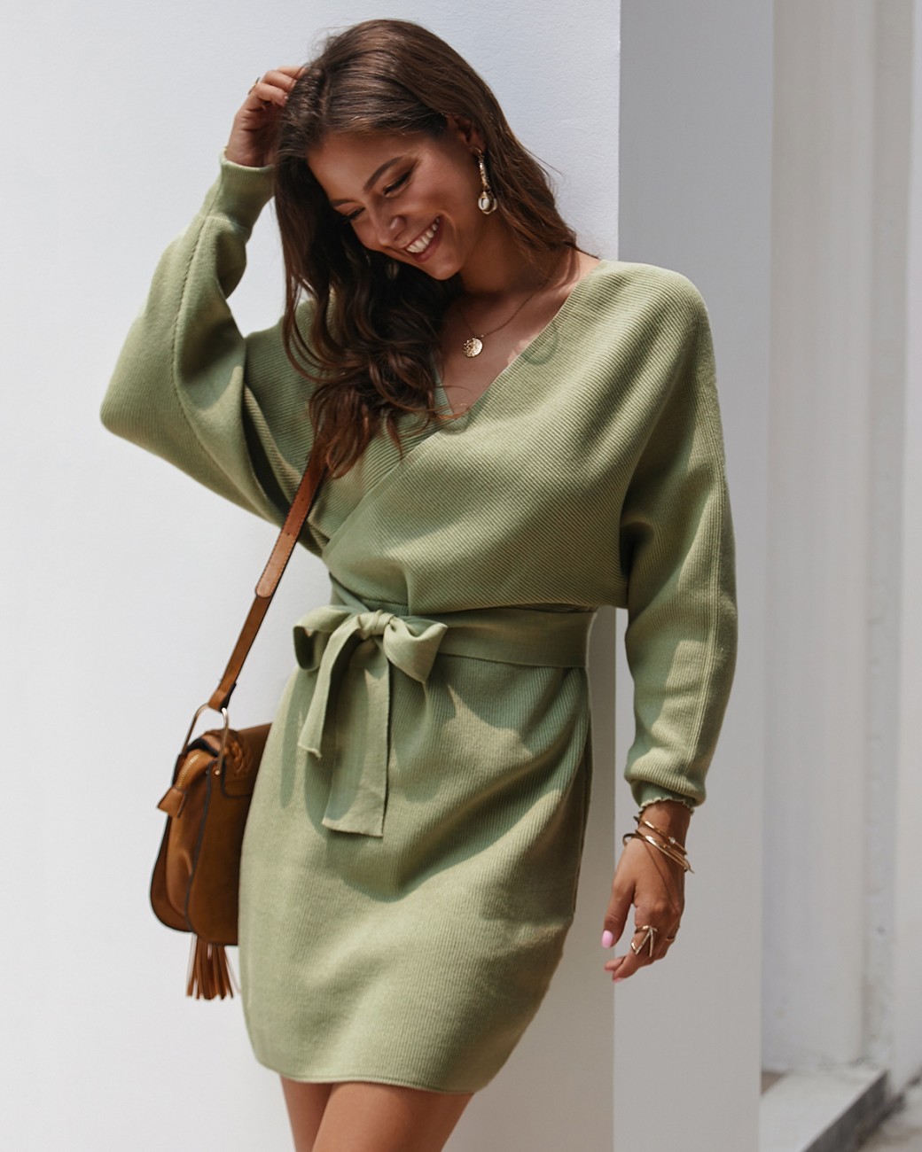 Winter New Knitted Bandage Sweater