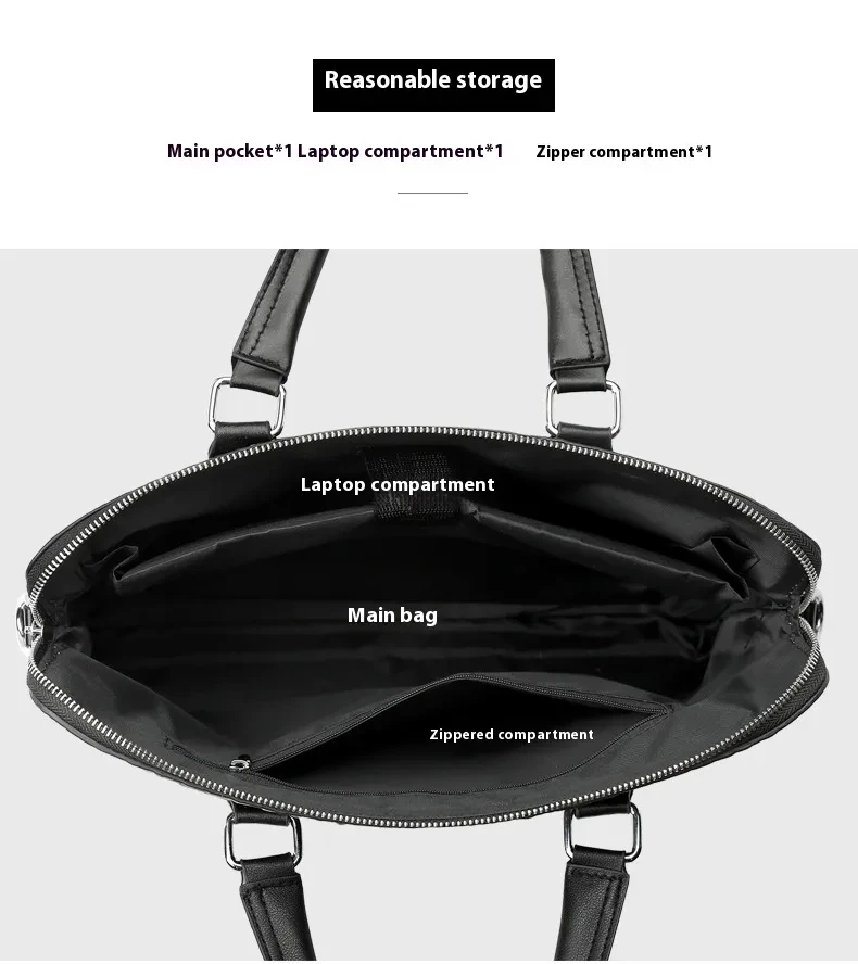 Men's New Crocodile Pattern Business Computer Bag Shoulder Briefcase