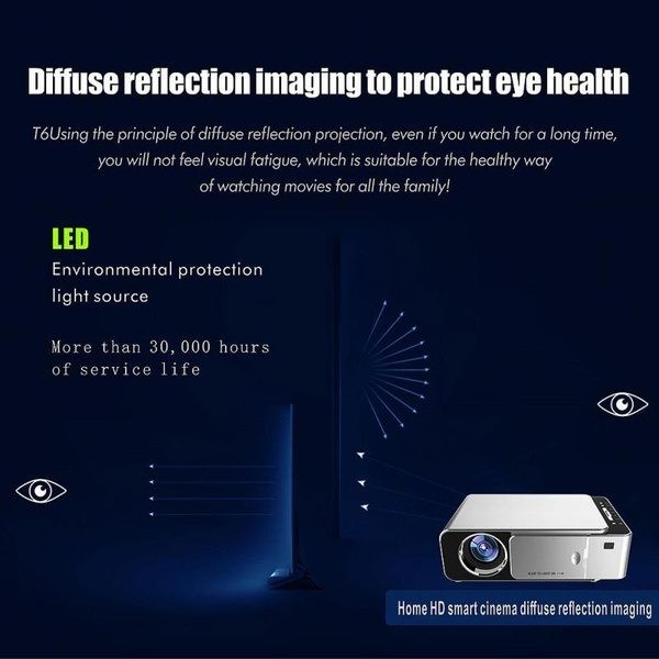 T6 HD Portable Smart WIFI LED Projector Full HD Home Cinema 1080P