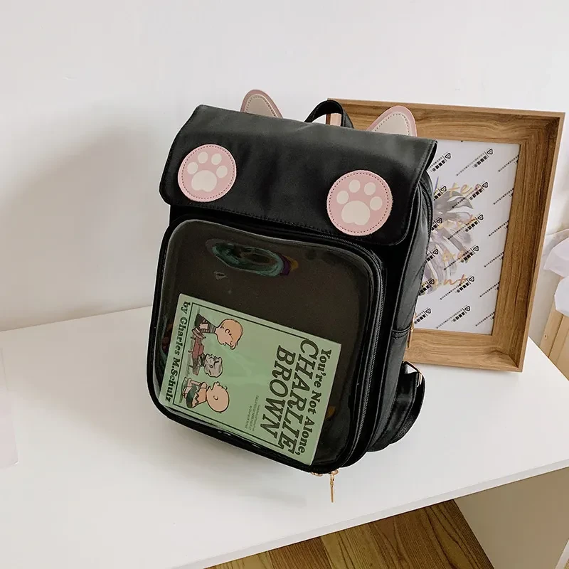 Korean Cute Cartoon Cat Ear Girl Backpac
