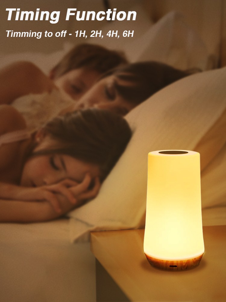 LED Night Light - 13 Color Changing RGB Table Lamp with Remote Control and Touch, Rechargeable Dimmable Bedside Light
