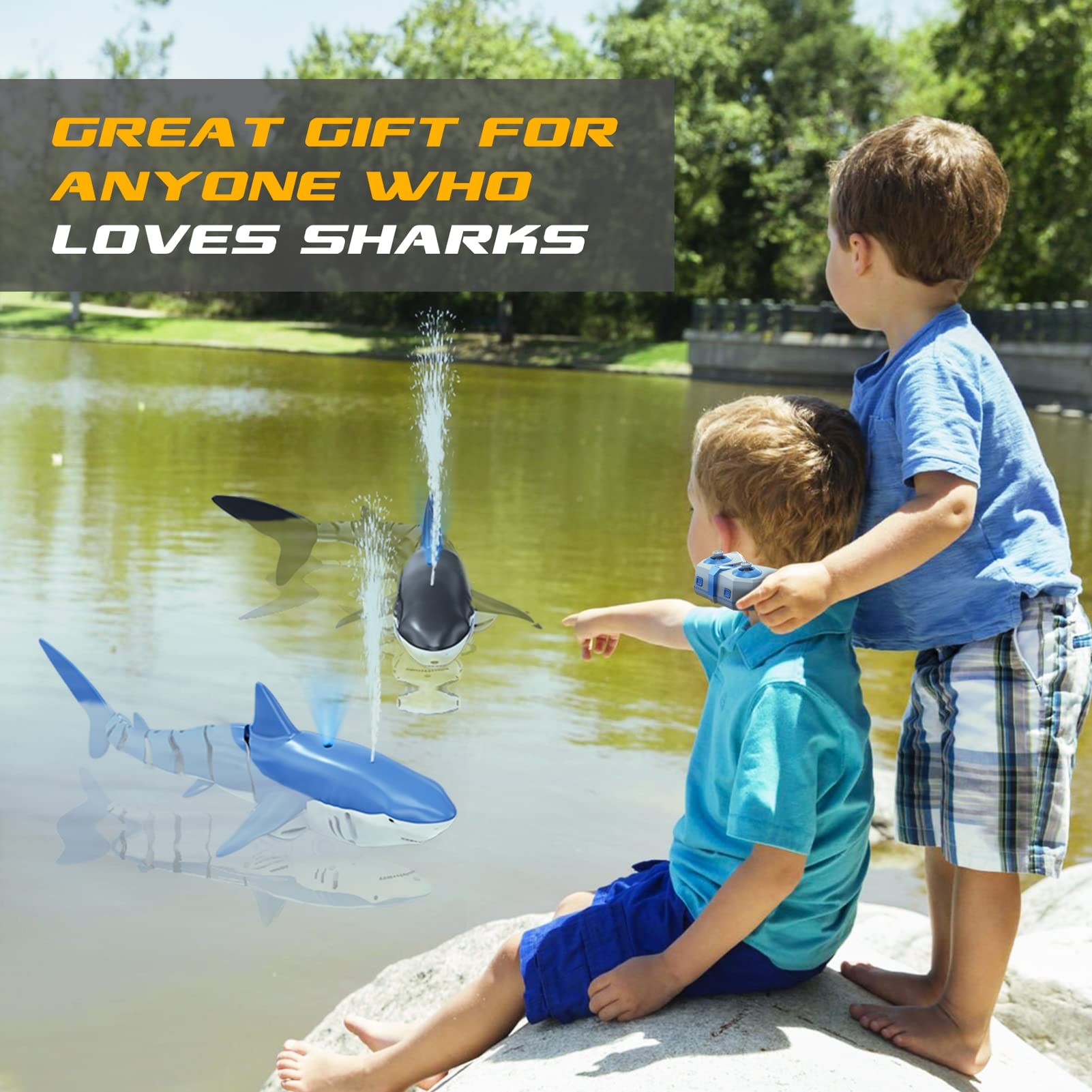 Smart RC Shark Whale Spray Water Toy