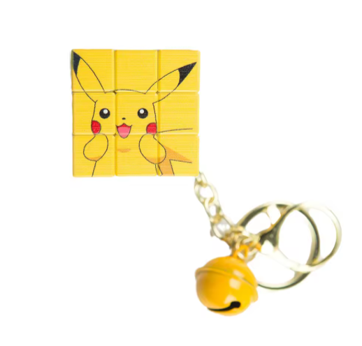Pokemon Cartoon Pikachu Keychain Magic Cube Pendant Keyring Fashion Jewelry Backpack Charm Accessories Kawaii Children Toys1
