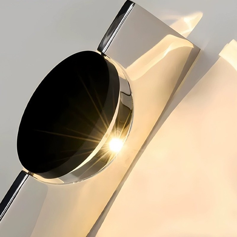 Creative Chrome Wall Lamp - Stainless Steel Rotating LED Sconce Lamp for Living Room, TV Background, and Aisle Decor