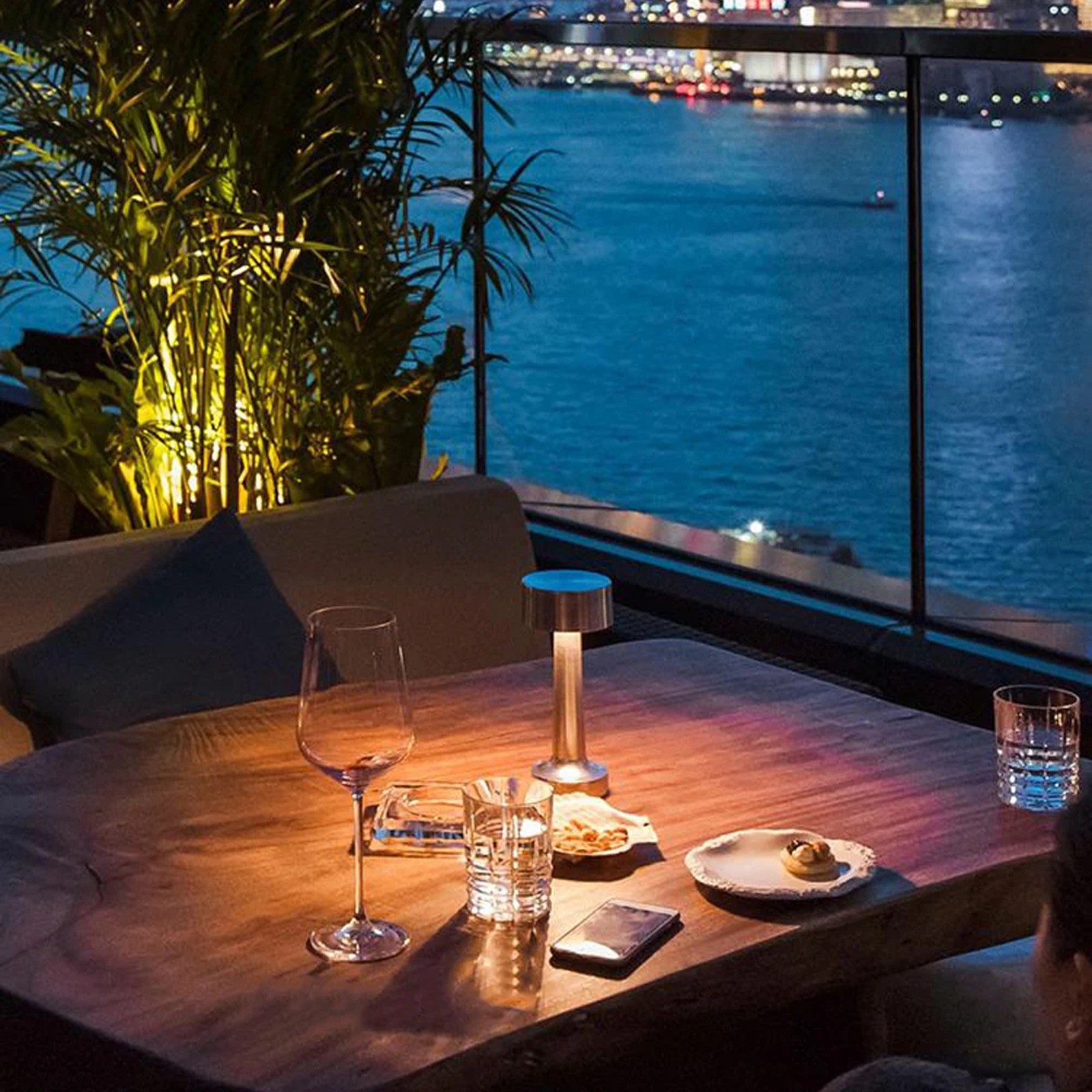 LED Cordless Desk Lamp - Touch Control and Rechargeable Modernist Art Deco Lamp with 3 Color Temperatures and Adjustable Brightness