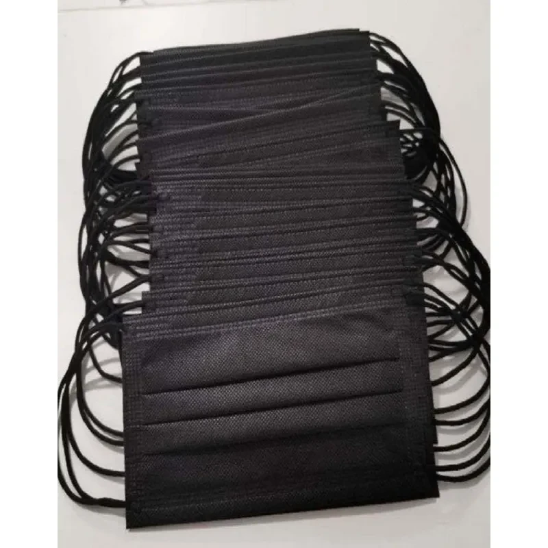 Male And Female Blue And Black 50 Disposable Masks