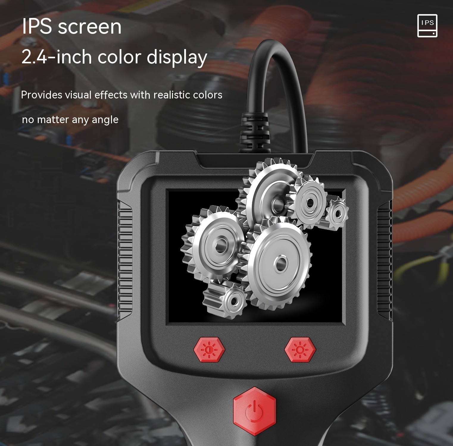 HD Handheld Automotive Testing Instrument 55mm Lens Pipe With Screen