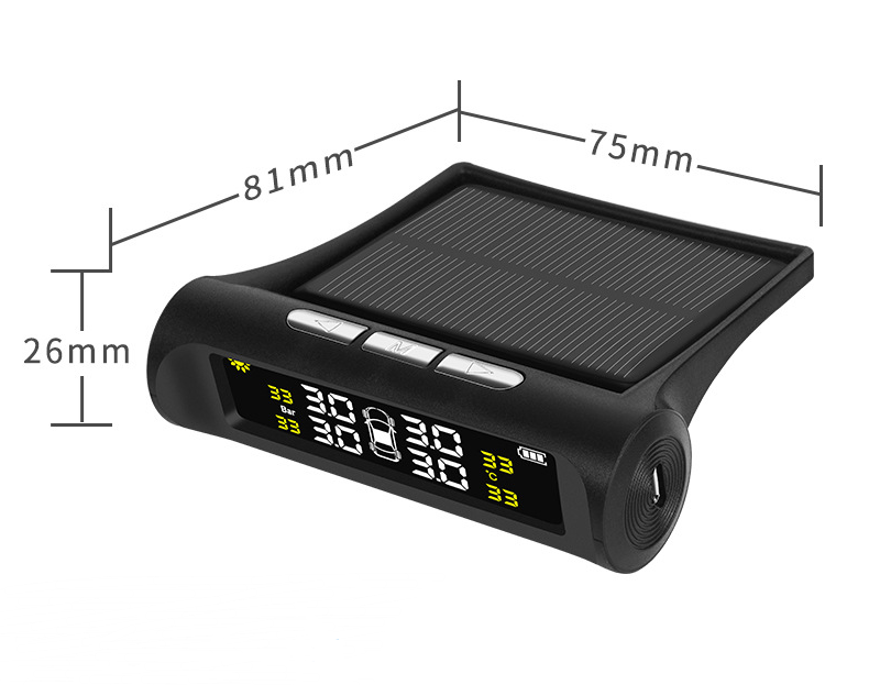 Tire Pressure Monitoring System Automotive Universal Wireless Solar Tire Pressure Monitor External Tire Pressure Detector