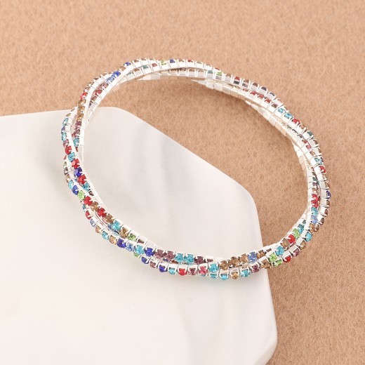 Multilayer Rhinestone Bracelet Girl Bracelet Bracelet Three Layer Cross Diamond Bracelet
