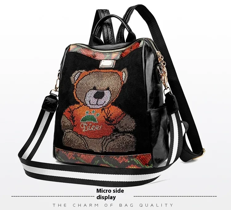 Rhinestone Backpack Female Personality Female Large-capacity Backpack8