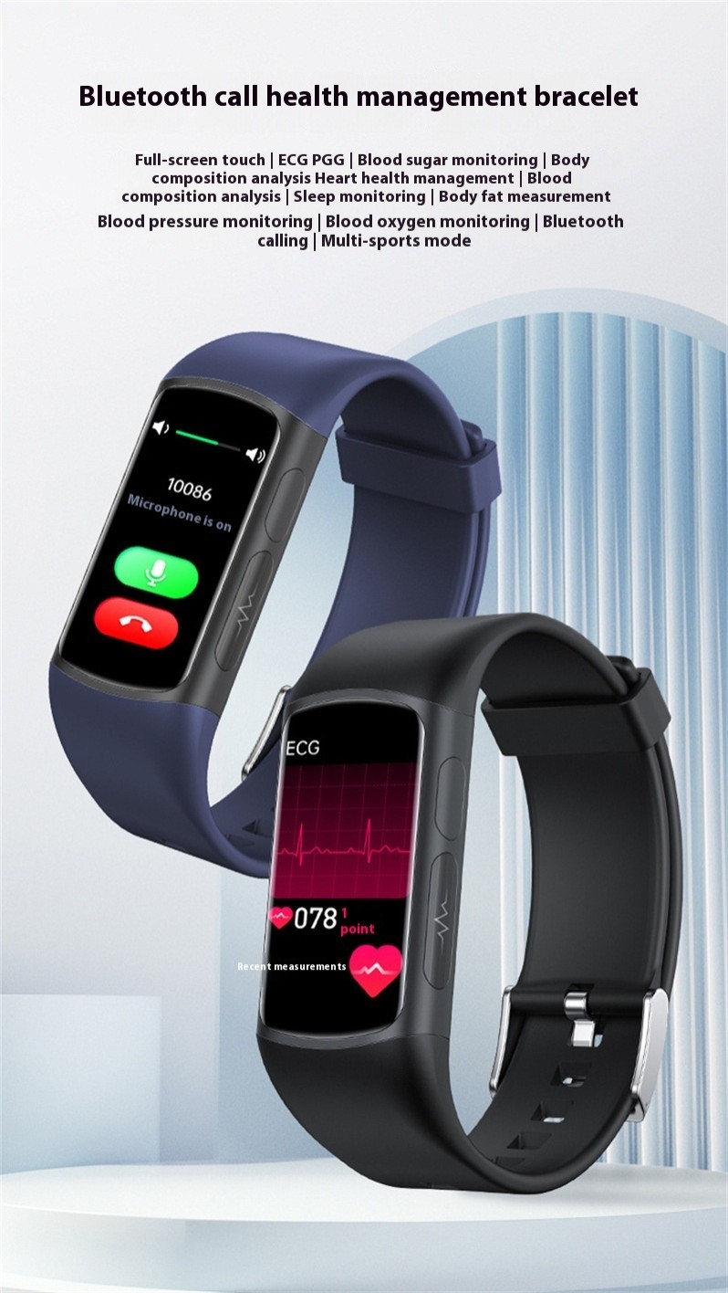 Smart Bracelet Non-invasive Blood Glucose Heart Rate Blood Oxygen ECG Health Monitoring