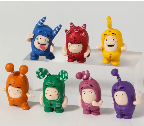 7pcs/set Anime Cartoon Oddbods Cute Toys Dolls PVC Figures Collectible Model Gift