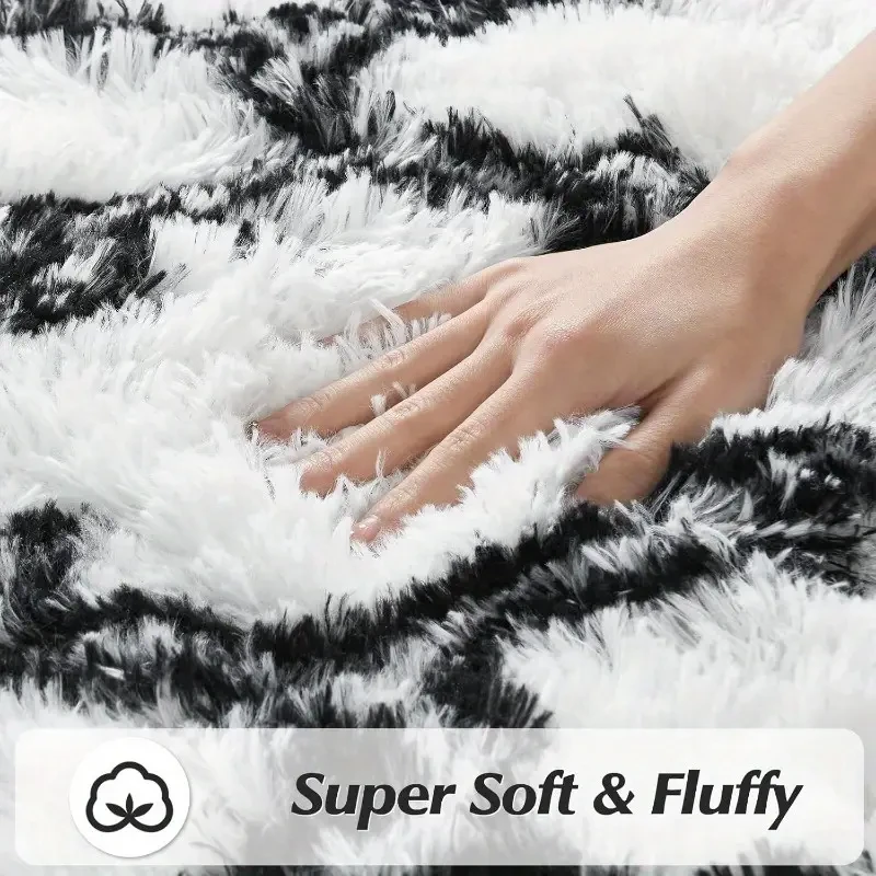 1pc Luxurious Soft Shaggy Diamond Geometric Area Rug, Fluffy Polyester Fiber Plush Carpet for Living Room Bedroom, Non-Slip Machine Washable Home Decor Mat