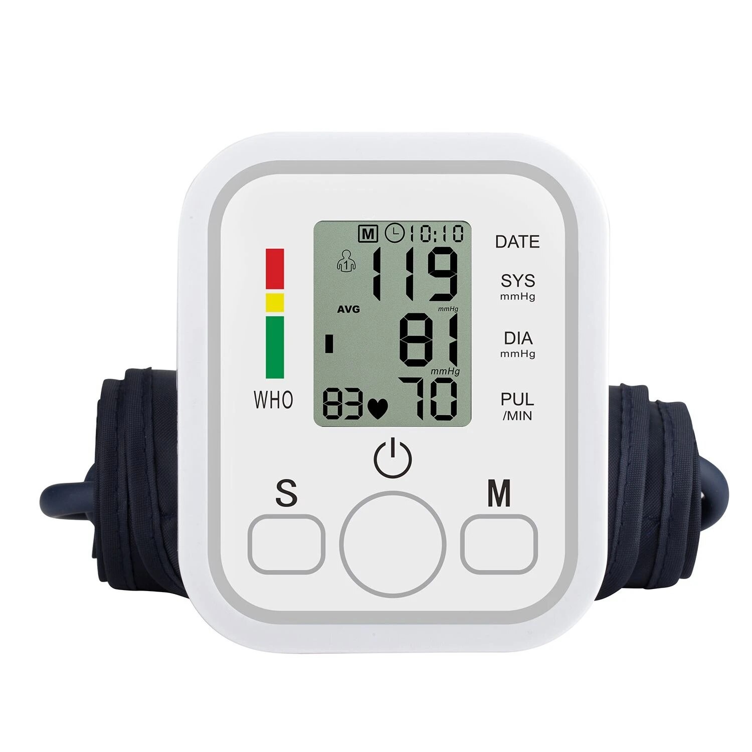 Medical Digital Arm Blood Pressure Monitor - Automatic Tensiometer & Heart Rate Pulse Meter