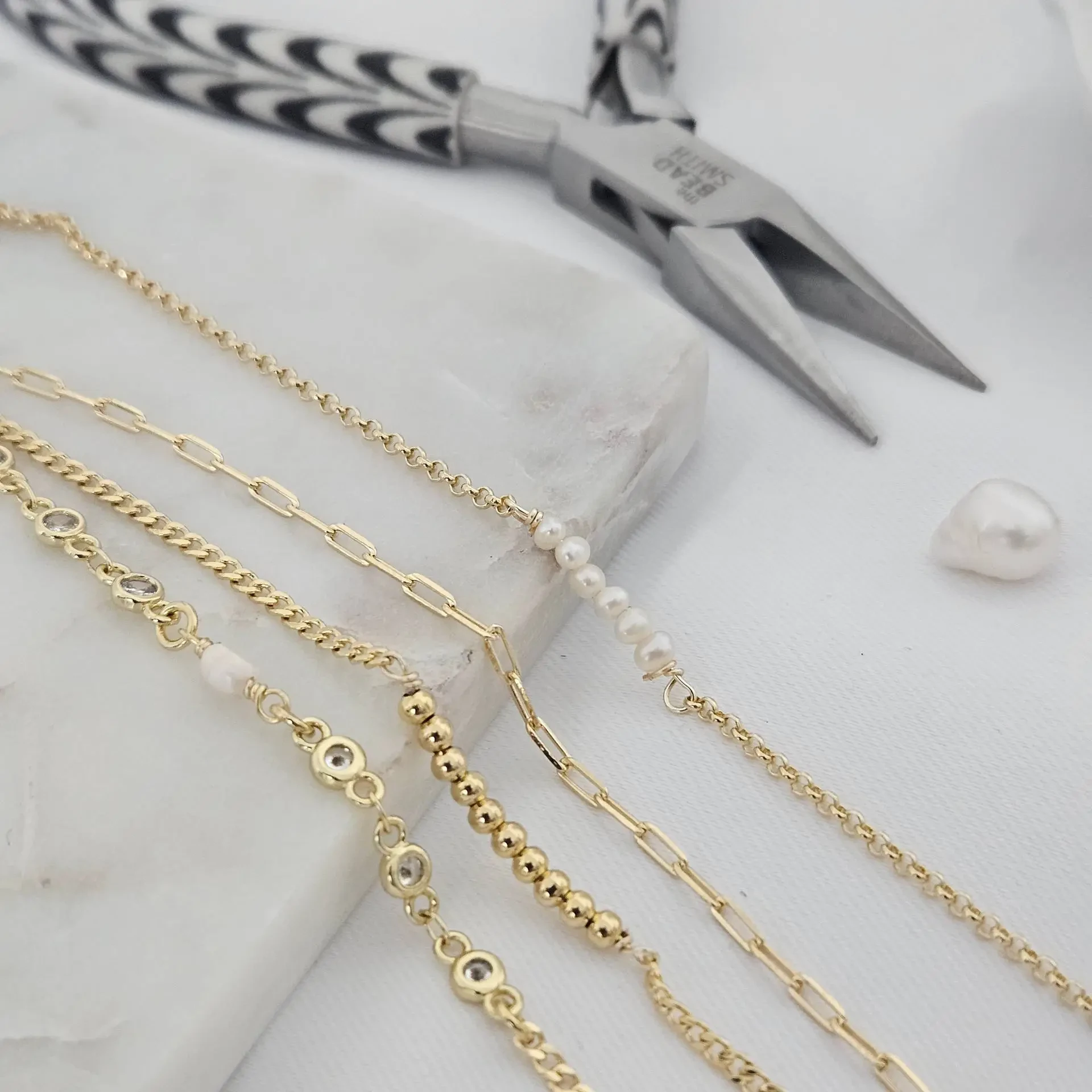 Simple Fashion Matching Creative Design Geometric Pearl Beaded Bracelet