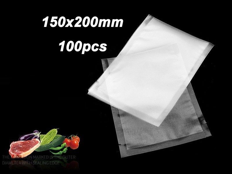 100pcs Vacuum Sealer Bags Pre-cut Food Storage Saver Bags Size XS-L