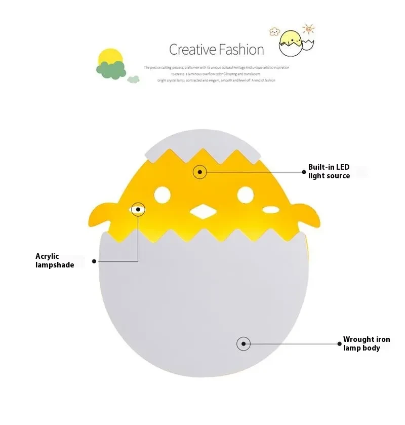 Children's Room Wall Lamp Boy Dinosaur Cute Wall Light Bulb