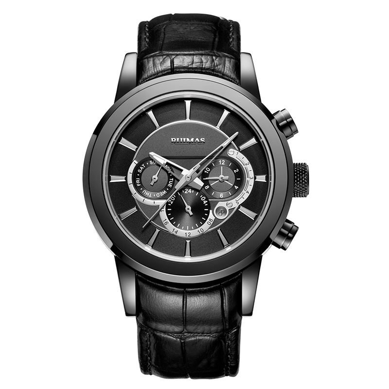 Genuine Hot Sale Ruimas Ruimas Business Automatic Mechanical Watch Men's Belt Multifunctional Men's Watch 6767