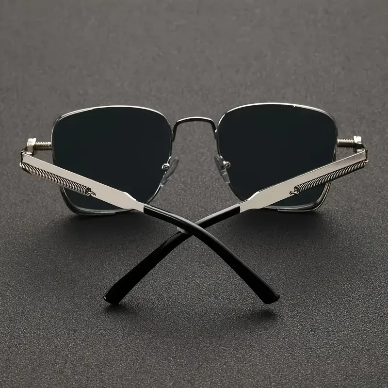 Retro Steampunk Silvery Square Metal Frame Fashion Glasses