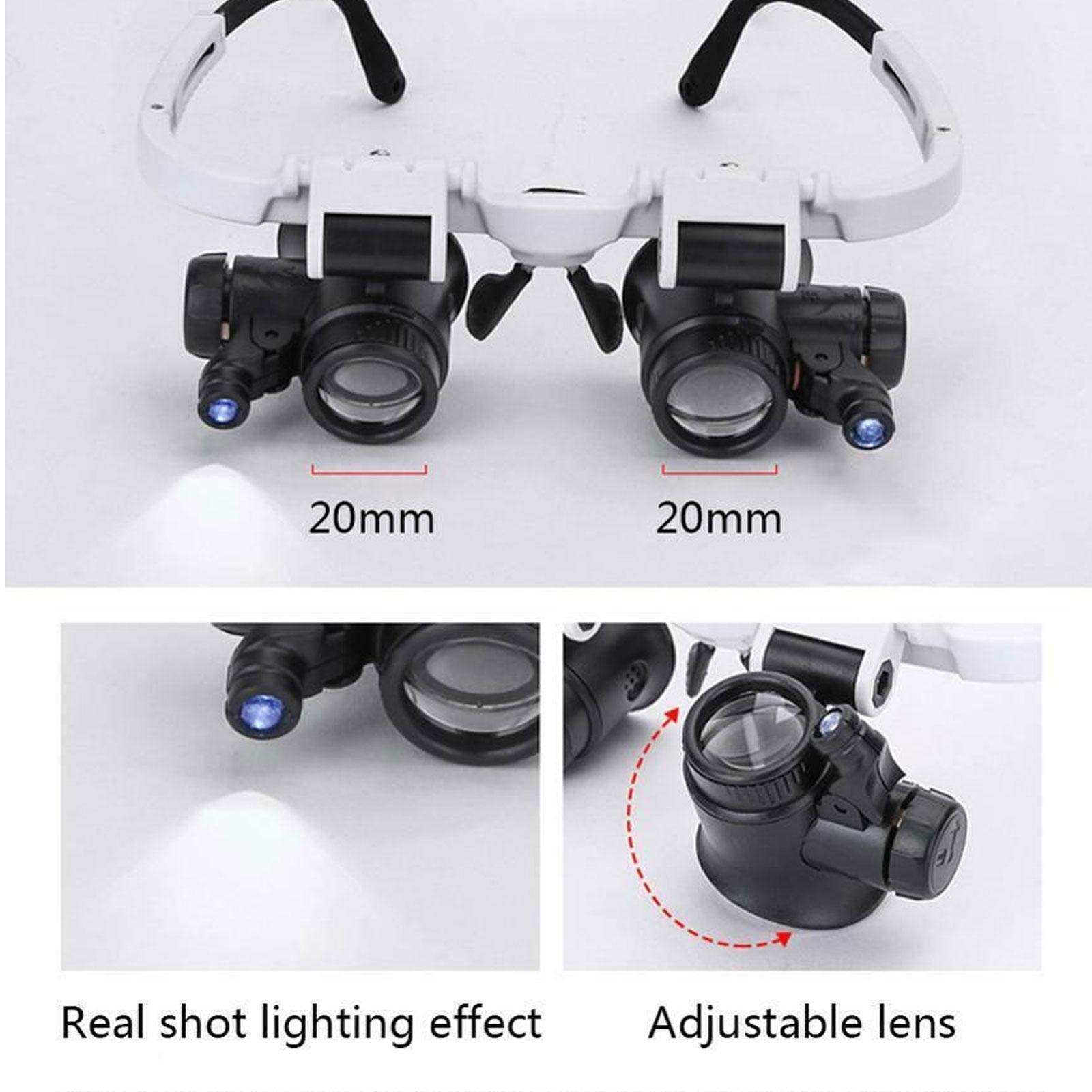 2X LED Watch Jeweler Repair Magnifier Head-Mounted Headband Loupe