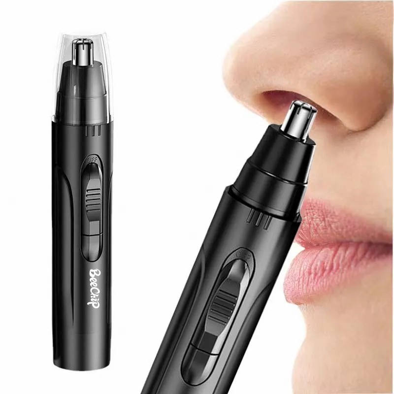 Black Electric Nose Hair Trimmer  Painless Ear and Nose Hair Trimmer for Men and Women