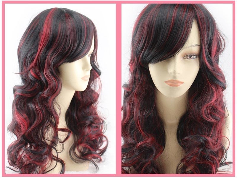 Long Wig (Black with Red)