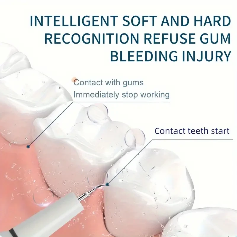 Tooth plaque/tartar remover, tooth plaque remover, electric tooth cleaner tartar remover, dental calculus remover tooth cleaning kit, with LED light, 3 modes rechargeable tooth cleaning kit, with dental tools, 2 replaceable heads, men and women can use