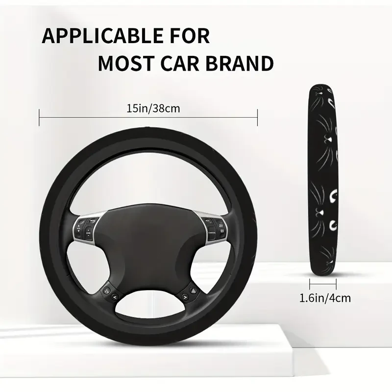 1pc black cat Car Steering Wheel Cover