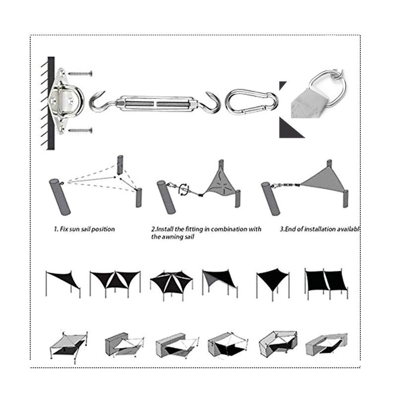 SunShade 5*5*5m Sail UV Block Outdoor Patio Garden Black, White, Red, Green