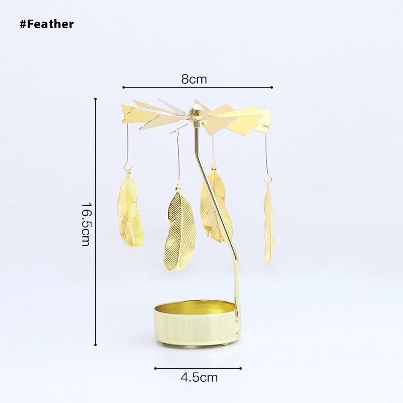 Aromatherapy Candlestick Girl Heart Golden Rotating Atmosphere Device